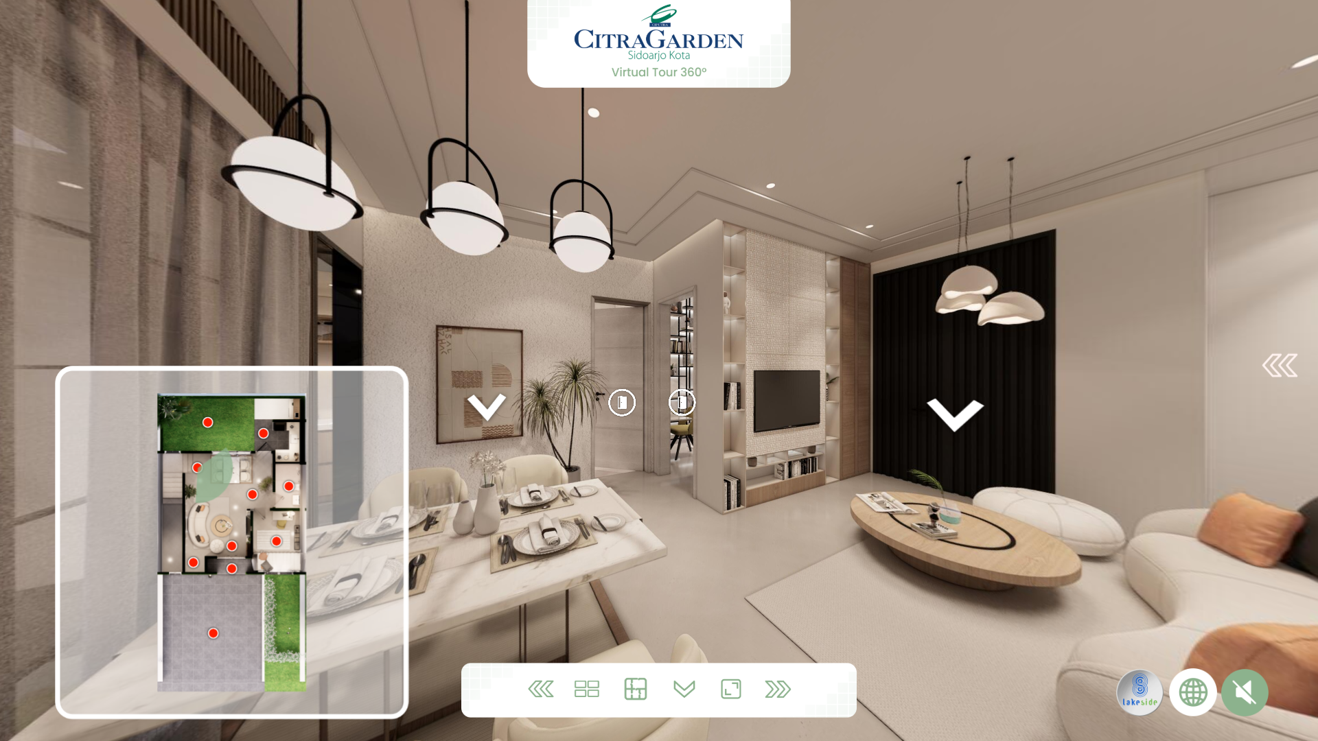 CitraGarden Sidoarjo: Cluster LakeSide - 3D Render Virtual Show Unit 360°